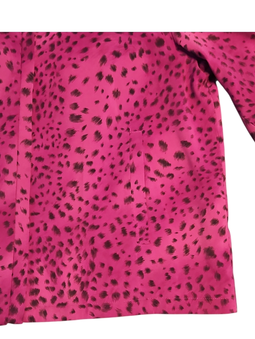 TanJay Fuchsia Pnk Animal Print Leopard Zip Lightweight Jacket Size 8 - Picture 5 of 8